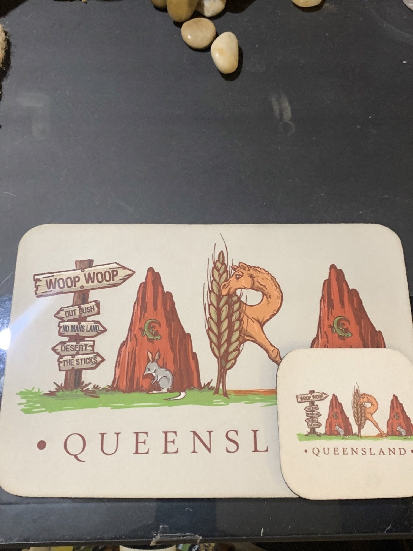 Tara Queensland Novelty Bar Mat Coaster