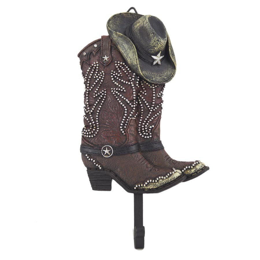 WESTERN RESIN COWBOY BOOT WALL HOOK- 7956