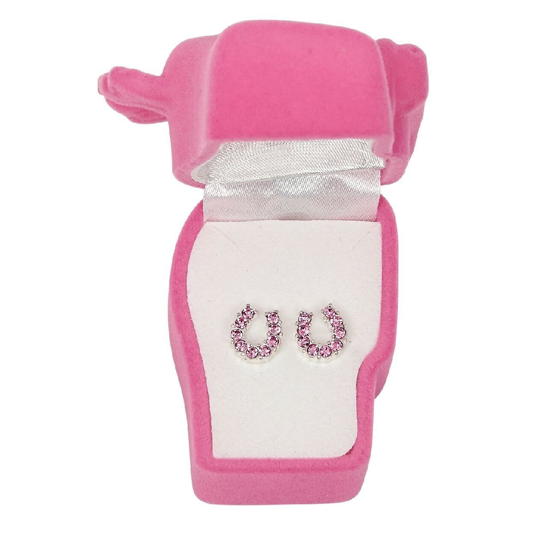 PINK HORSESHOE EARINGS