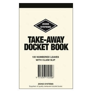 DOCKET BOOK ZIONS TAKE AWAY