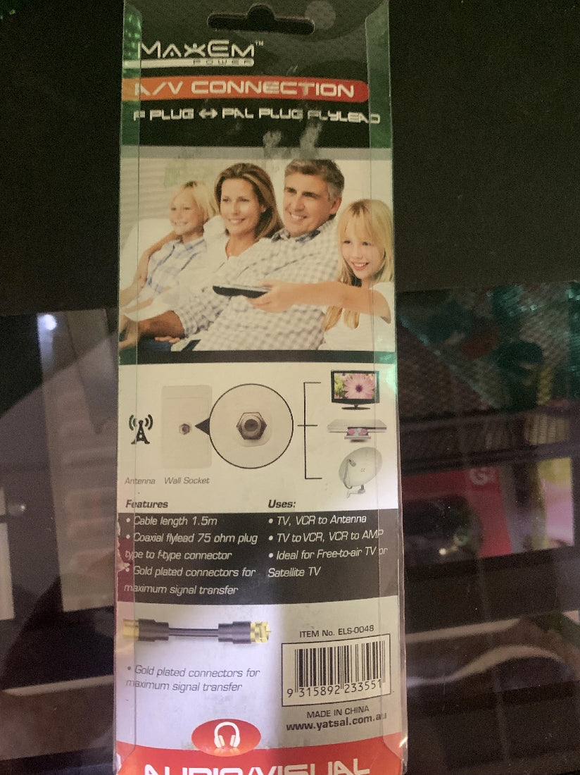 A/V CON-FPLUG-PAL FLY LEAD 1.5: 2018