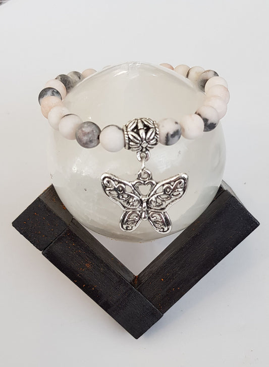 Jasper butterfly bracelet