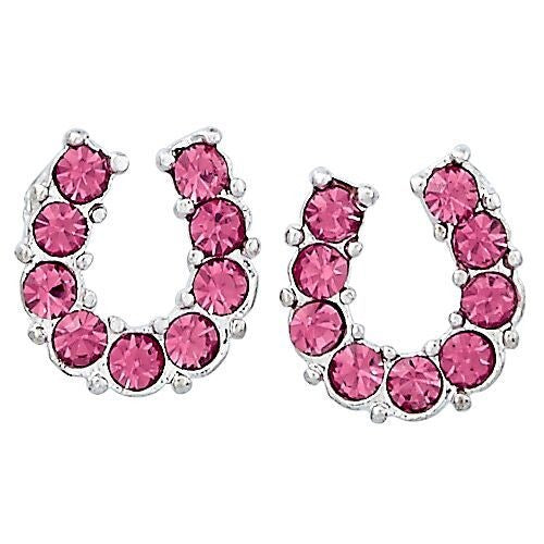 PINK HORSESHOE EARINGS