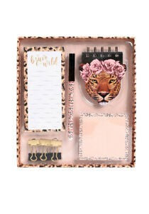 GIFT SUDA STATIONERY SET NOTES NOTEPAD & SPIRAL NOTEPAD WILDCAT