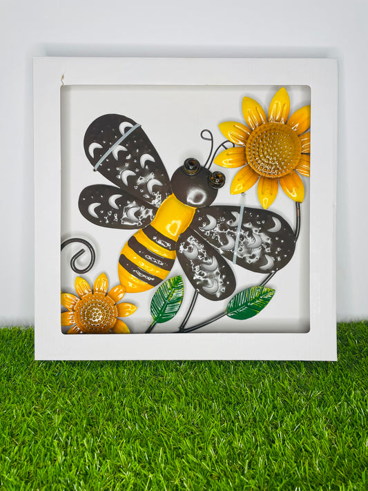 Bee Metal Art in Frame